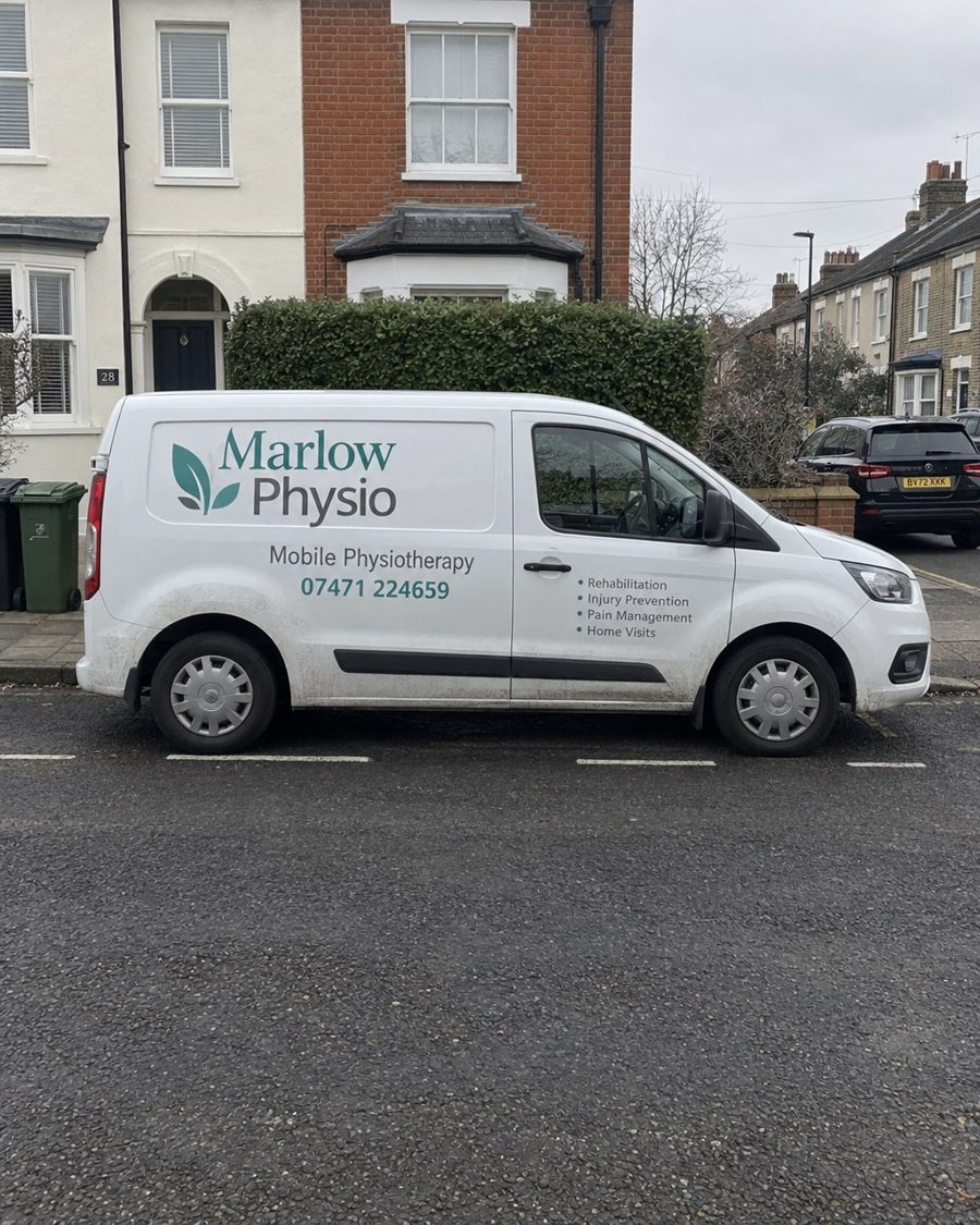 Marlow Physio van with printed vinyl livery